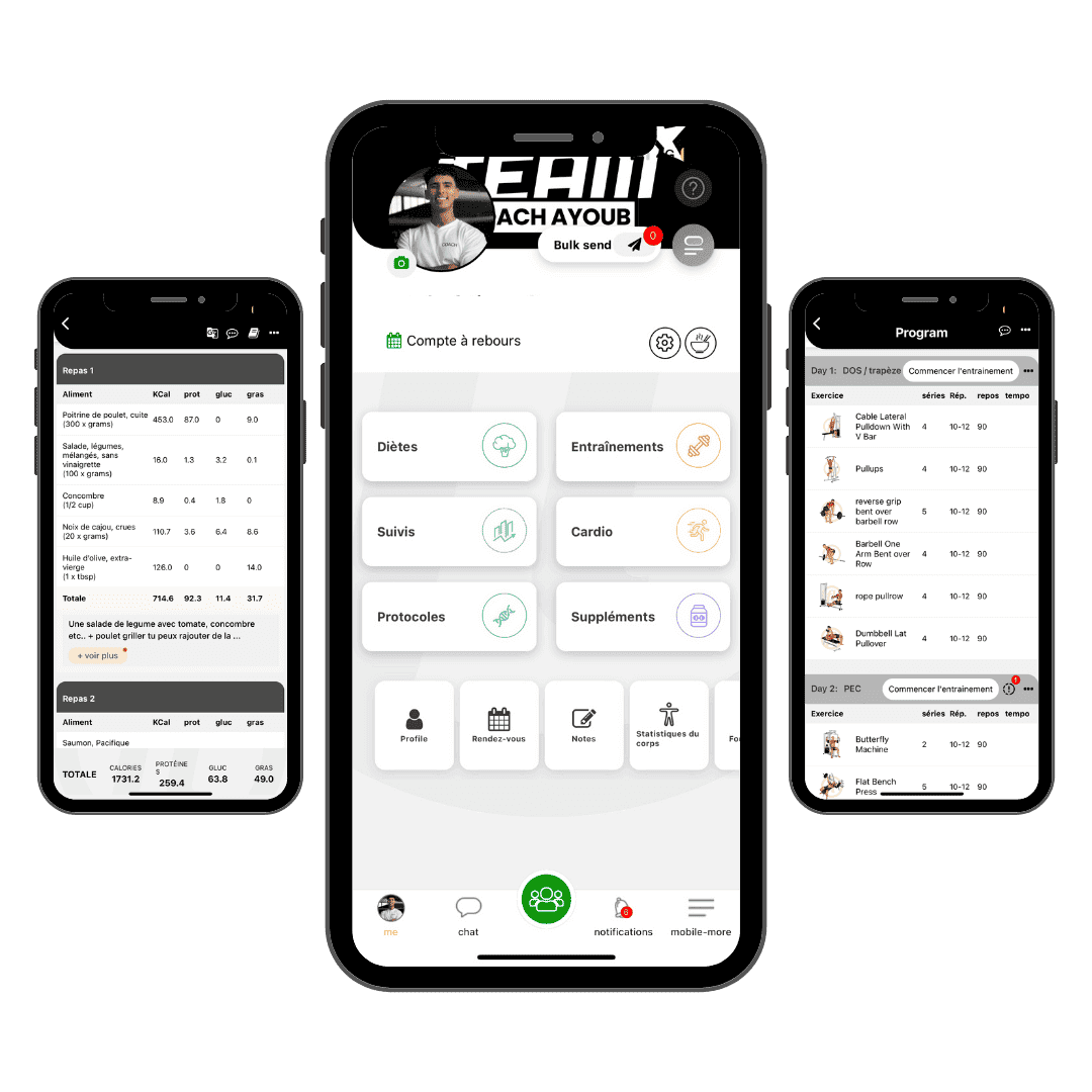 Application de coaching sportif regroupant programme, nutrition et suivi de progression